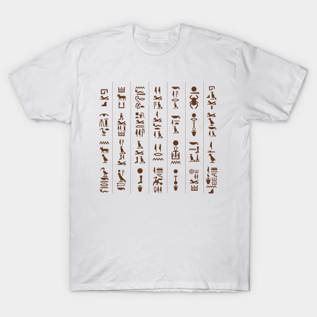 Egyptian Hieroglyphics language T-Shirt by Anodyle